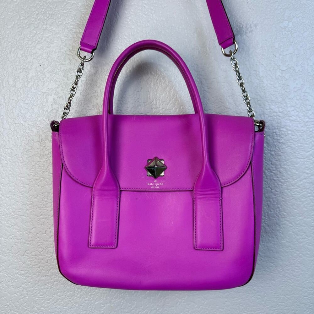 Kate Spade • Fuchsia Leather New Bond Street Florence Satchel